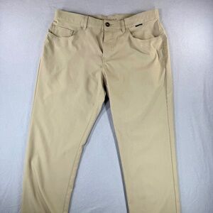 TravisMathew Khaki Performance Pants 34 Modern Golf Trouser Tech Minimalist